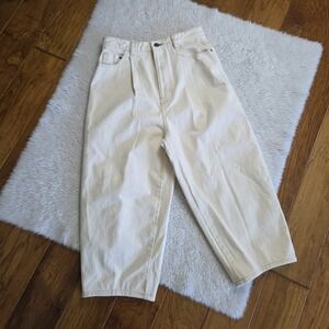 Nicholson & Nicholson Barrel Leg Cropped Pants Women's 38 Japan Ivory